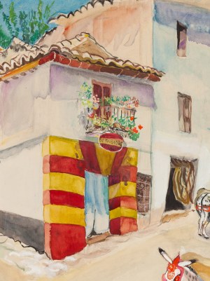 Zofia Piramowicz (1880 Radom - 1958 Clichy), Pejzaż andaluzyjski z osiołkami, lata 20. XX w.