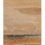 Leon Wyczółkowski (1852 Huta Miastkowska - 1936 Warszawa), Pejzaż z wysokim niebem, 1914
