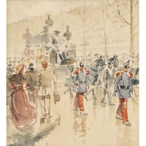 Władysław Podkowiński (1866 Warszawa - 1895 Warszawa), Na paryskiej ulicy, 1889