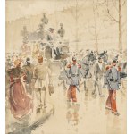 Władysław Podkowiński (1866 Warszawa - 1895 Warszawa), Na paryskiej ulicy, 1889