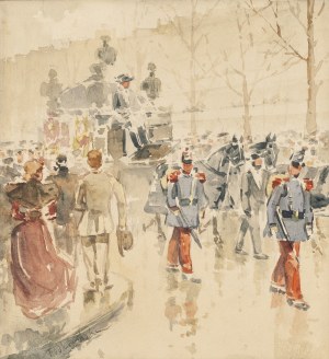 Władysław Podkowiński (1866 Warszawa - 1895 Warszawa), Na paryskiej ulicy, 1889