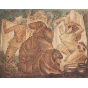 Boleslav Cybis (1895 Massandra Farm na Kryme - 1957 Trenton (New Jersey, USA)), Fantastická figurálna kompozícia, 1920-22