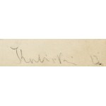Stanisław Kubicki (1889 Ziegenhain - 1942 Berlín), Tulipány v kvetináči (recto) / Architektonické skice a štúdie k autoportrétu (verso), 1913