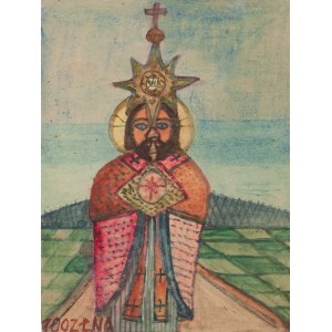Nikifor Krynicki (1895 Krynica - 1968 Folusz), Chrystus z monstrancją