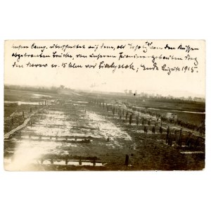 Białystok - spalony most przez Rosjan 15 km od Białegostoku 1915 (295)