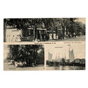 Trzebicz / Trebitsch - stacja pomp Radfahrer, Klub Franza Schulza, restauracja ogrodowa, most sieciowy (1543)