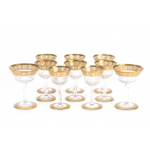 St. Louis set of liqueur glasses and champagne glasses 'Thistle Gold'