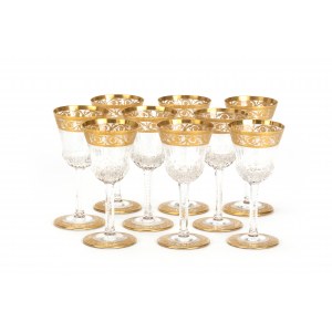 St. Louis set of sherry glasses 'Thistle Gold'