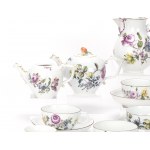 Meissen jugs and cups with flower painting