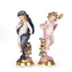 Allégories de personnages Meissen 'Le jour' et 'La nuit