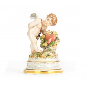 Meissen figurine Cupid knocking on a heart