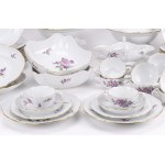 Meissen dinner service flower painting in purple camaieu