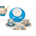 Sèvres-Stil Mokkaservice mit Louis-Philippe-Monogramm
