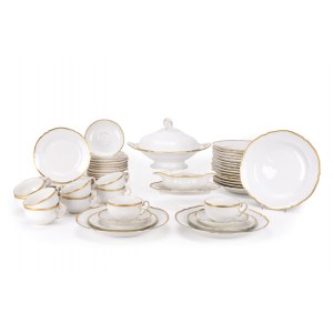 KPM tea &amp; dinner service 'English smooth with gold rim'