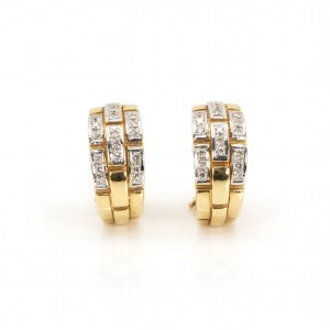 Pair of diamond hoop earrings