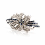 Sapphire diamond brooch