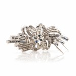 Sapphire diamond brooch