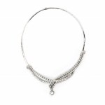 Diamond necklace with diamond pendant