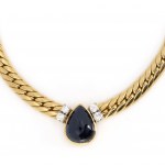 Sapphire diamond necklace
