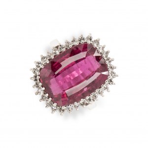 Tourmaline diamond ring