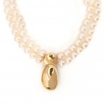 Opal and diamond pearl necklace