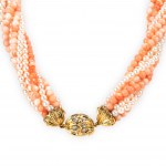 Bucherer coral diamond necklace