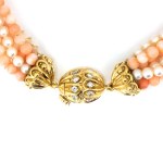 Bucherer coral diamond necklace