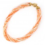 Bucherer coral diamond necklace