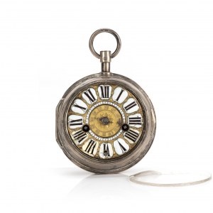 One-handed silver clock 'Oignon'