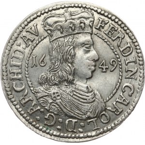 Austria, Ferdynand Karol 1632 - 1662, 3 krajcary 1649, Hall.