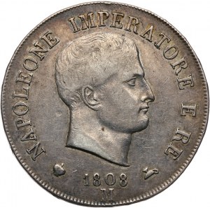 Włochy, Królestwo Włoch, Napoleon I 1805-1814, 5 lirów 1808 M, Mediolan