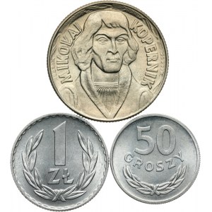 PRL 1944-1989, lot 3 monet w stanie menniczym