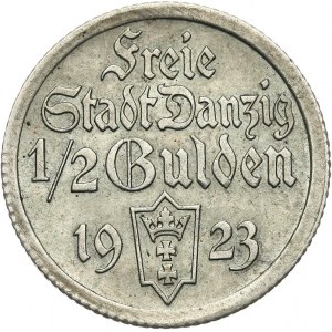 Wolne Miasto Gdańsk 1920-1939, 1/2 guldena 1923, Utrecht.