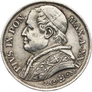 Watykan, Pius IX, 2 Lire 1867, Rzym.