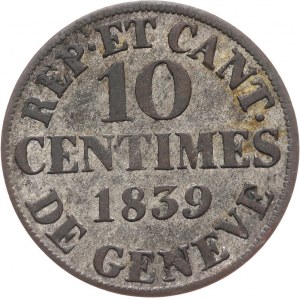 Szwajcaria, Genewa, 10 centymów 1839.