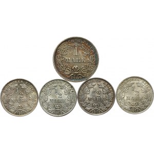 Cesarstwo Niemieckie 1871-1918, zestaw srebrnych monet