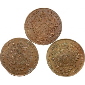 Austria, Franciszek II 1792-1835, zestaw monet 6-cio krajcarowych 1800 r.