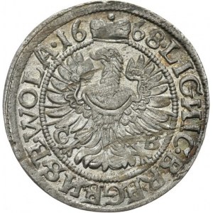 Śląsk, Księstwo Legnicko-Brzesko-Wołowskie, Krystian Wołowski 1639-73, 3 krajcary 1668, Brzeg