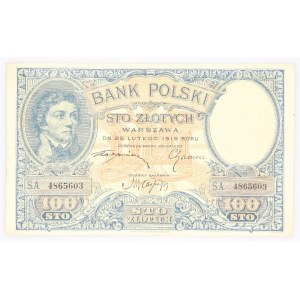 II Rzeczpospolita 1919 - 1939, 100 ZŁOTYCH, 28.02.1919.