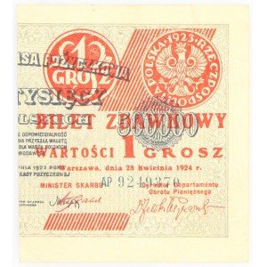Polska, II Rzeczpospolita 1919 - 1939, 1 GROSZ, 28.04.1924, seria AP, Warszawa.