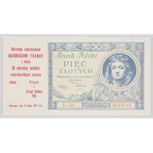 Polska, II Rzeczpospolita 1919 - 1939, 5 ZŁOTYCH, 2.01.1930, NADRUK.