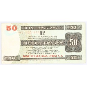 PRL 1944 - 1989, Bon Pekao, 50 dolarów, 1.10.1979, seria HJ, Warszawa.
