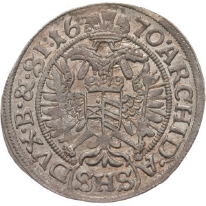 Śląsk pod panowaniem habsburskim, Leopold I 1658-1705, 3 krajcary 1670 SHS, Wrocław