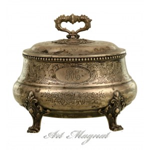 Sugar bowl on paws, Poland of the Second Republic, pr. 3 silver, Cracow (14)