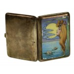 Art Nouveau cigarette case, enamel, Austria Galicia, silver (16)