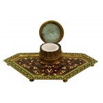 Encrier en bronze doré, émail con. 19e s. (53)