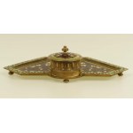 Encrier en bronze doré, émail con. 19e s. (53)