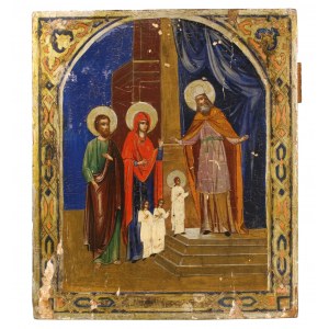 Icon of St. Zechariah, Mary, St. Anna and St. Joachim mid-19th century (406)