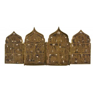 Travel icon, polyptych, Russia, 19th century (425)