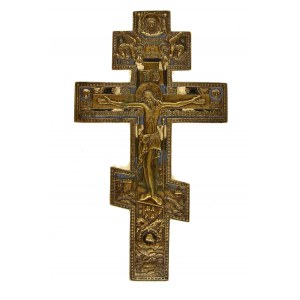Krzyż mosiężny emaliowany, Rosja, XIX / XX w. (432)